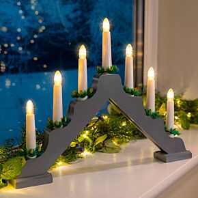 Candle Bridge Light Christmas Decoration Battery Operated Wooden Warm White LED