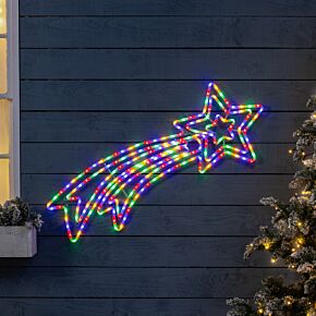 Shooting Star Silhouette Christmas Rope Light Flashing LED Outdoor Decoration