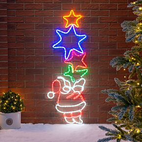 Santa and Star Wall Light (1.27m)