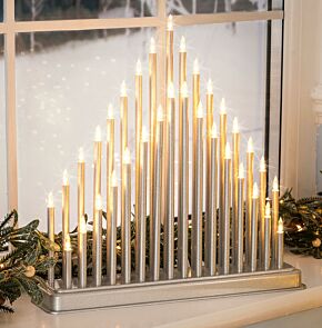 33 Light Silver Candle Bridge Tower