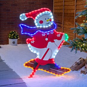 Light Up Skiing Snowman (96cm)