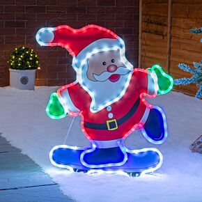Light Up Skateboarding Santa (74cm)