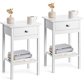 Christow Pair of White Bedside Tables