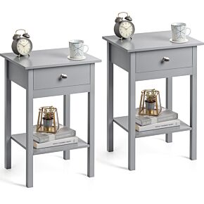 Pair of Bedside Tables - Grey