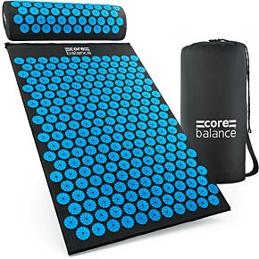 Core Balance Black and Blue Acupressure Mat and Pillow