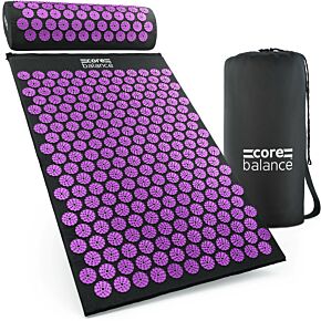 Core Balance Black and Purple Acupressure Mat with Pillow