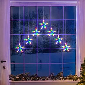 Christow Christmas Star Curtain Lights Multi 