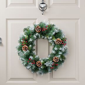 Frosted Berry & Pine Cone Wreath (45cm)