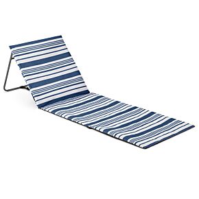 TRAIL Folding Beach Mat With Backrest Navy Blue Striped