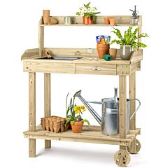 Christow Potting Table with Wheels 