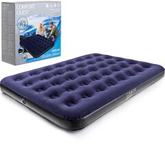 Double Air Bed Inflatable Airbed Flocked Guest Camping Mattress Comfort Quest