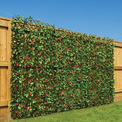 Christow Artificial Trellis with Red Flowers
