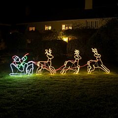 Christow LED Santa Sleigh and Reindeer Rope Light