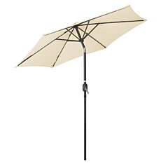 Garden Parasol Umbrella Aluminium Patio Sun Shade UV With Crank 2.4m Christow
