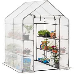 Christow Large Walk In Greenhouse with 8 Shelves.