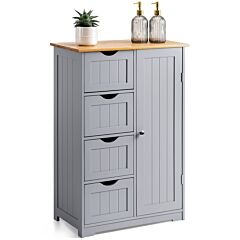 Christow Grey 4 Drawer Bathroom Cabinet