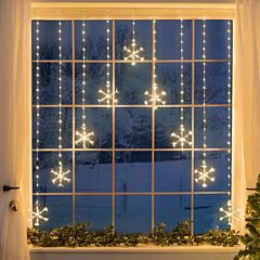 Curtain Christmas Lights Micro LED Warm White Star Snowflake 1.2m x 1.2m