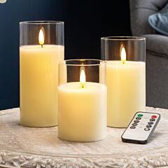 Glass LED Candles With Remote