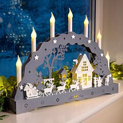 Christow Grey Christmas Village Candle Arch.