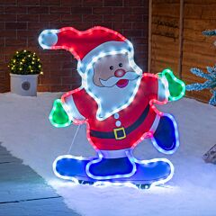 Christow Light Up Skateboarding Santa.