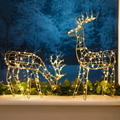 Christow Champagne Gold Reindeer Ornaments.