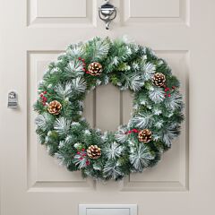 Christow Frosted Berry and Pine Cone Wreath.