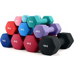 Core Balance Hex Dumbbells stacked on top of each other