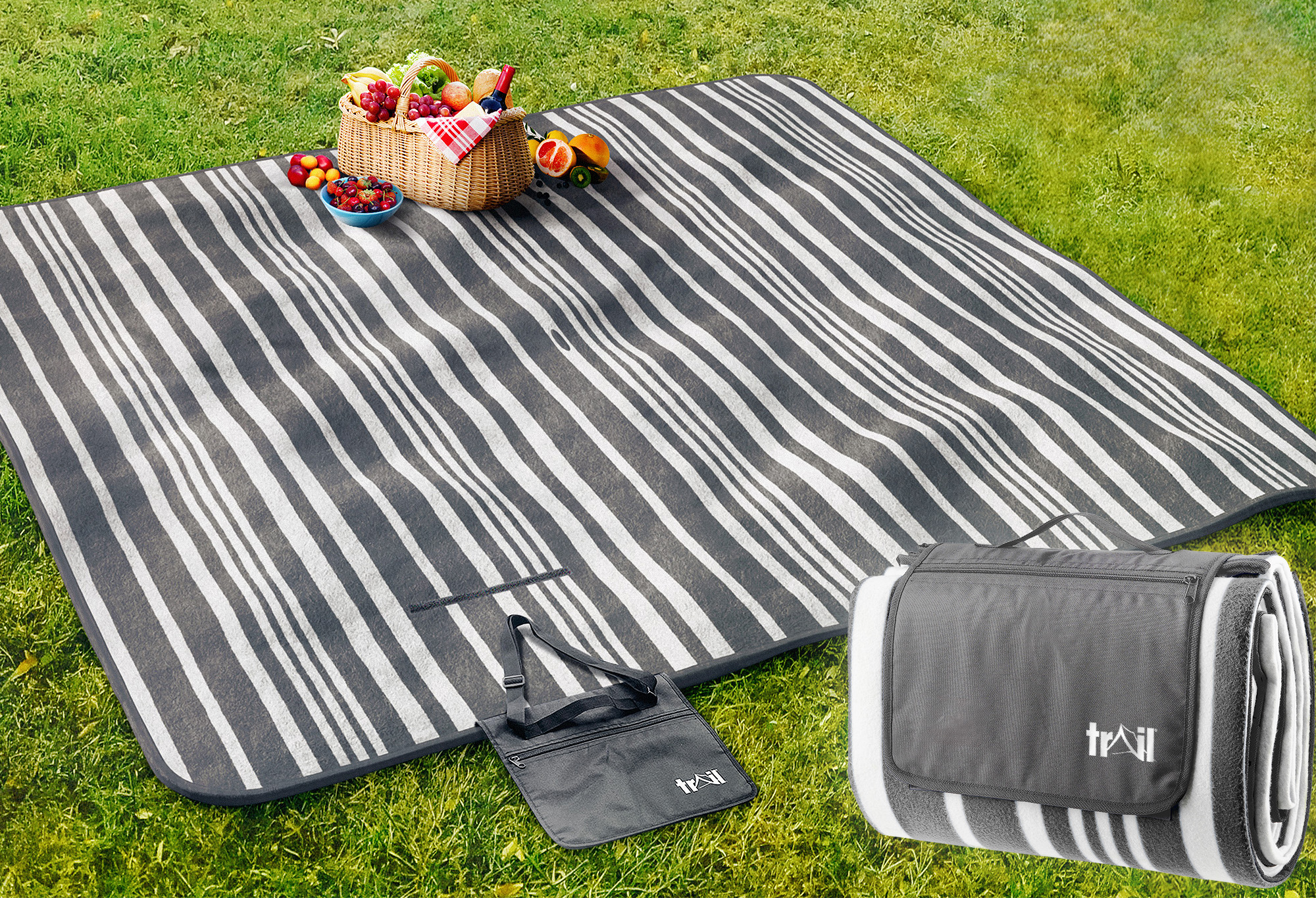 Fleece Picnic Rug Beach Camping Blanket Waterproof Backing 2m x 2m or 3m x 2m - Picture 8 of 23