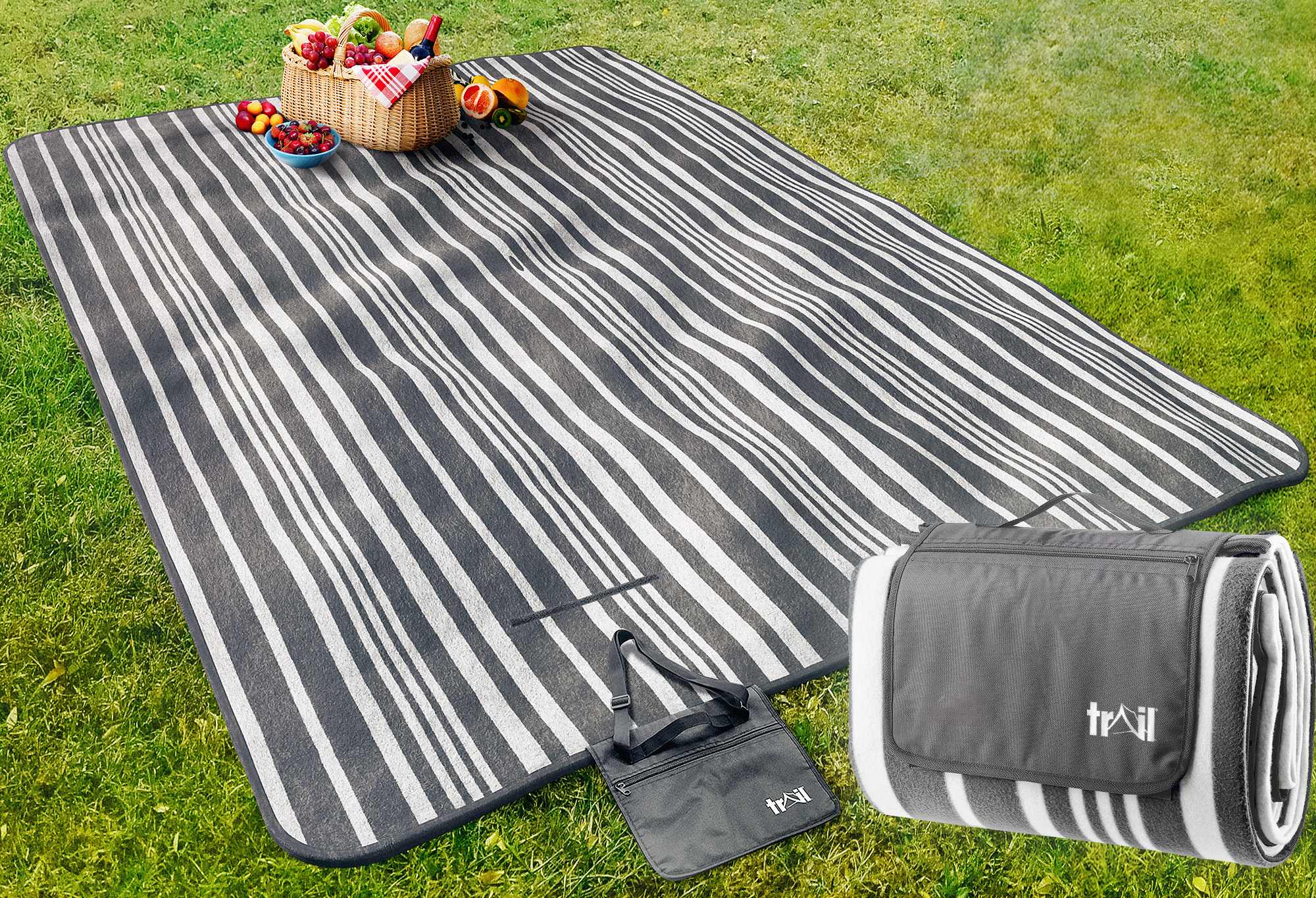 Fleece Picnic Rug Beach Camping Blanket Waterproof Backing 2m x 2m or 3m x 2m - Picture 16 of 23