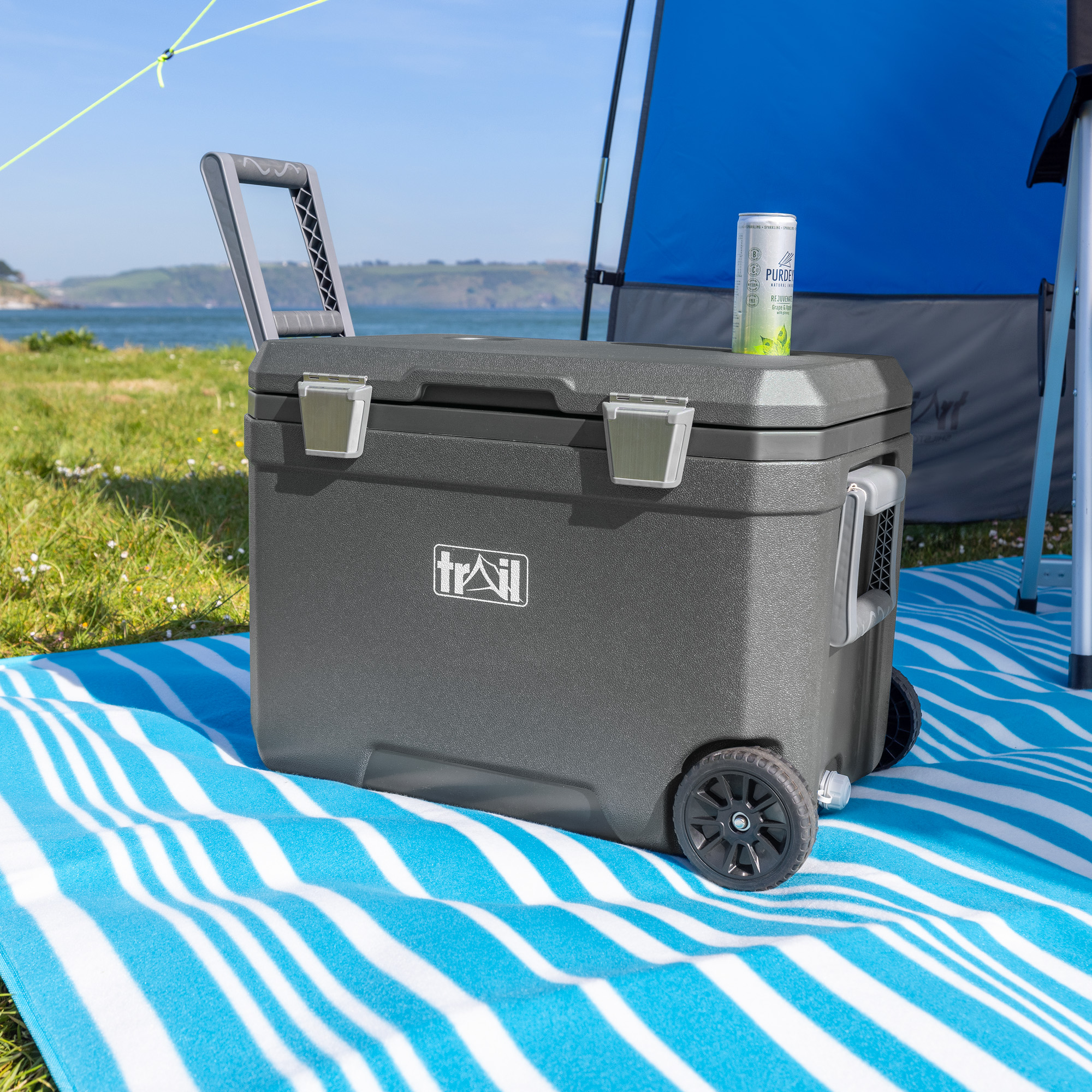 Large Cool Box on Wheels 45L Wheeled Insulated Hard Cooler Hot Cold Food Picnic - Picture 17 of 22
