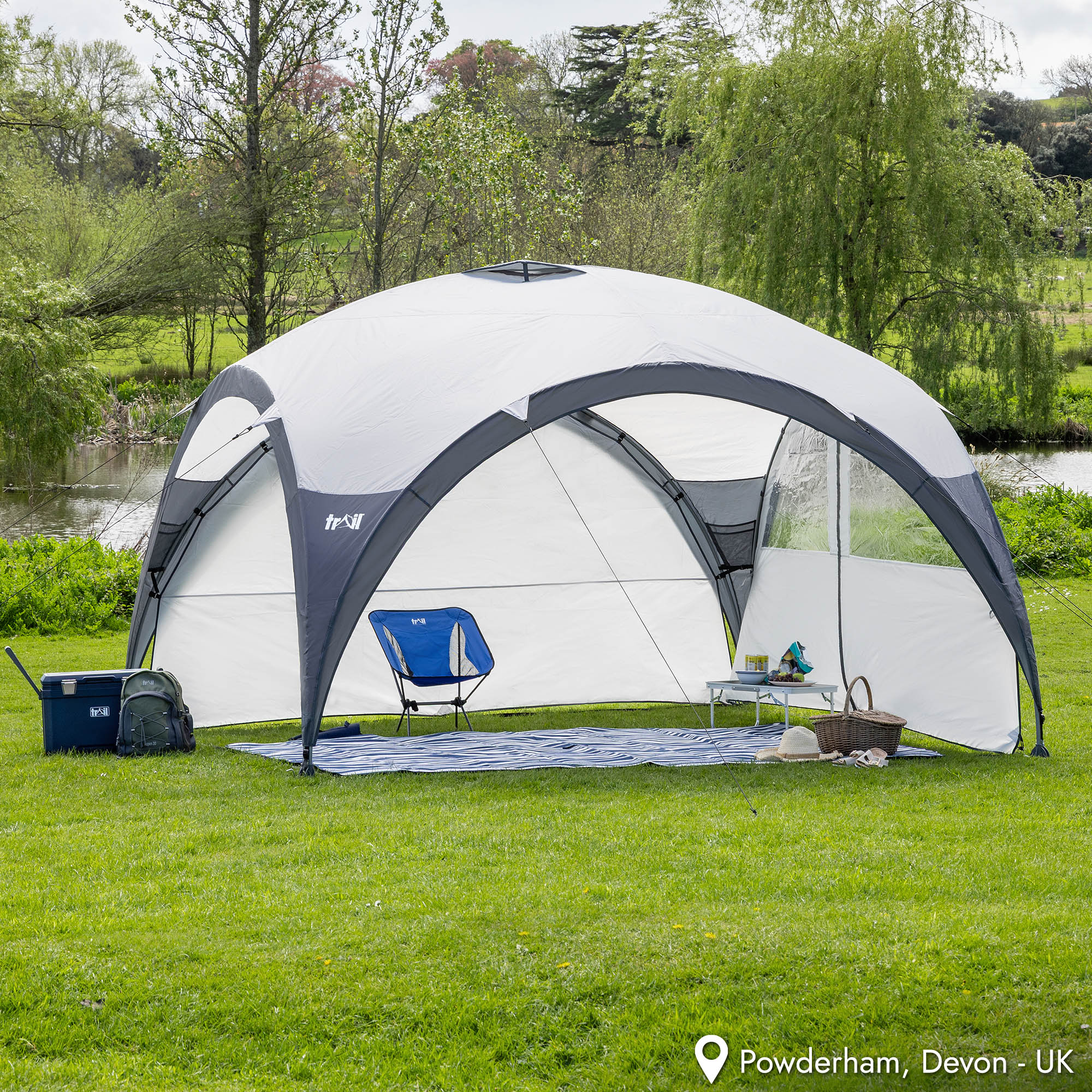 Metal Frame Gazebo Dome Garden Camping Shelter UV Waterproof L: 3.5m / XL: 4.5m - Picture 9 of 21