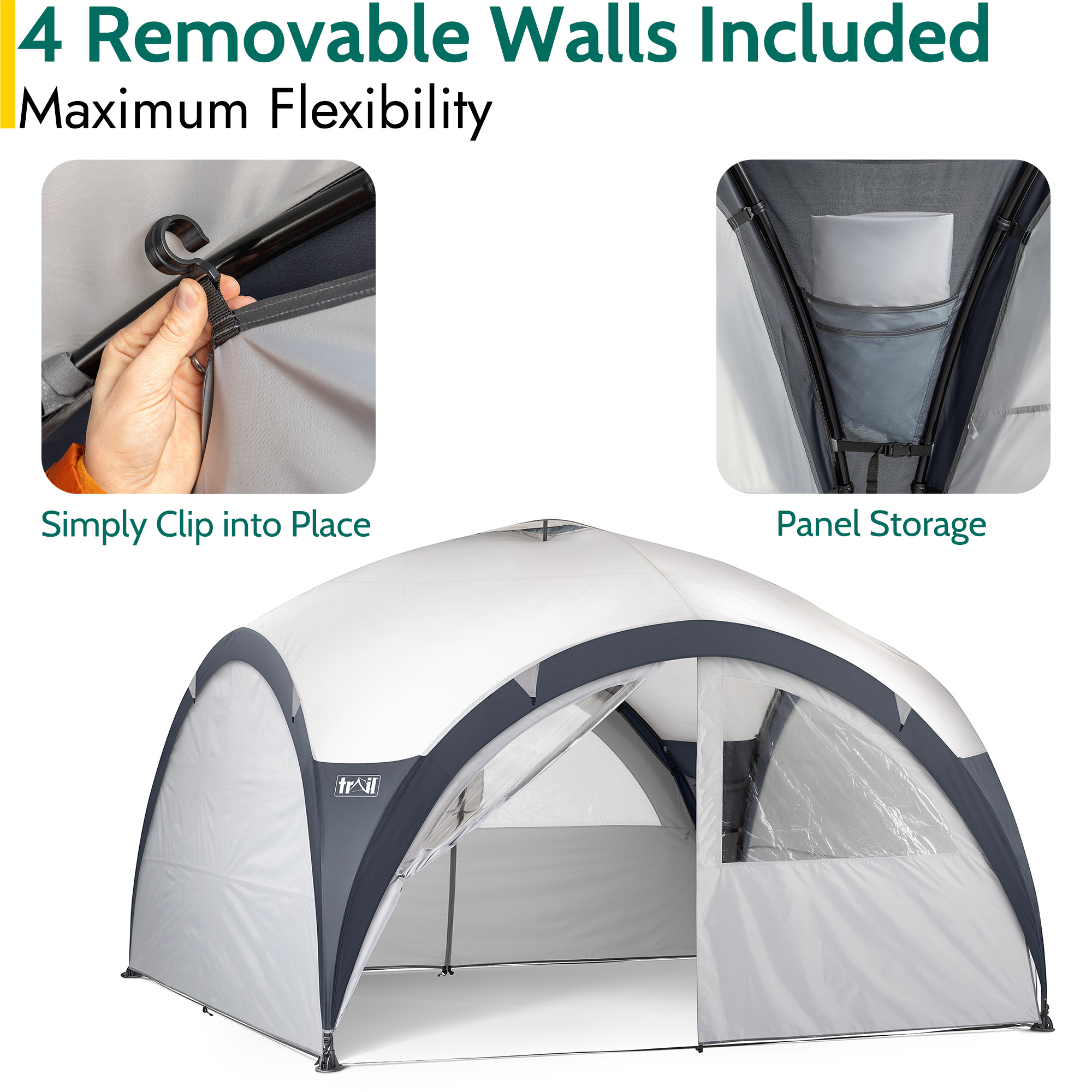 Metal Frame Gazebo Dome Garden Camping Shelter UV Waterproof L: 3.5m / XL: 4.5m - Picture 11 of 21