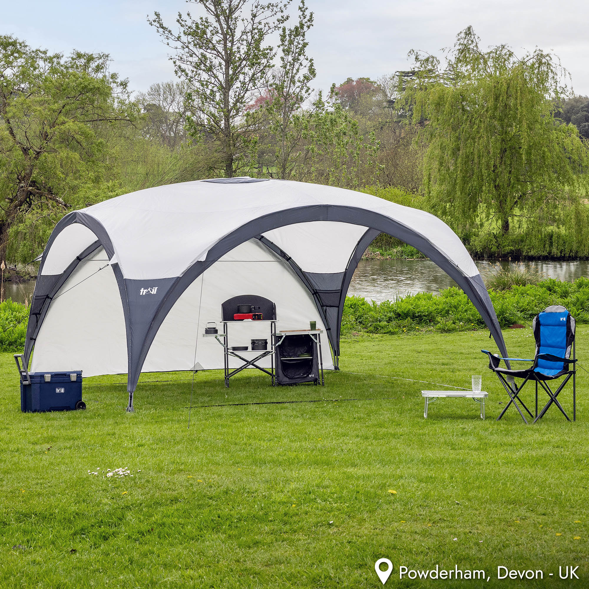 Metal Frame Gazebo Dome Garden Camping Shelter UV Waterproof L: 3.5m / XL: 4.5m - Picture 16 of 21
