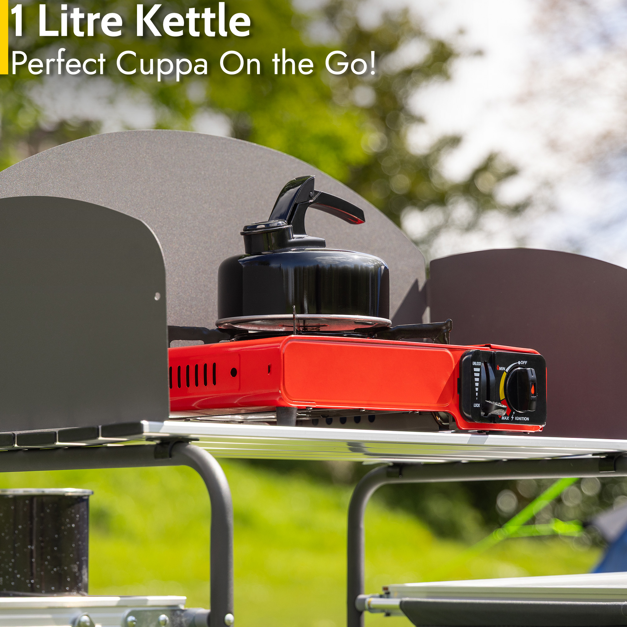Whistling Kettle Stove Top Camping Travel Pot Lightweight Aluminium Fast Boil 1L - Picture 9 of 21