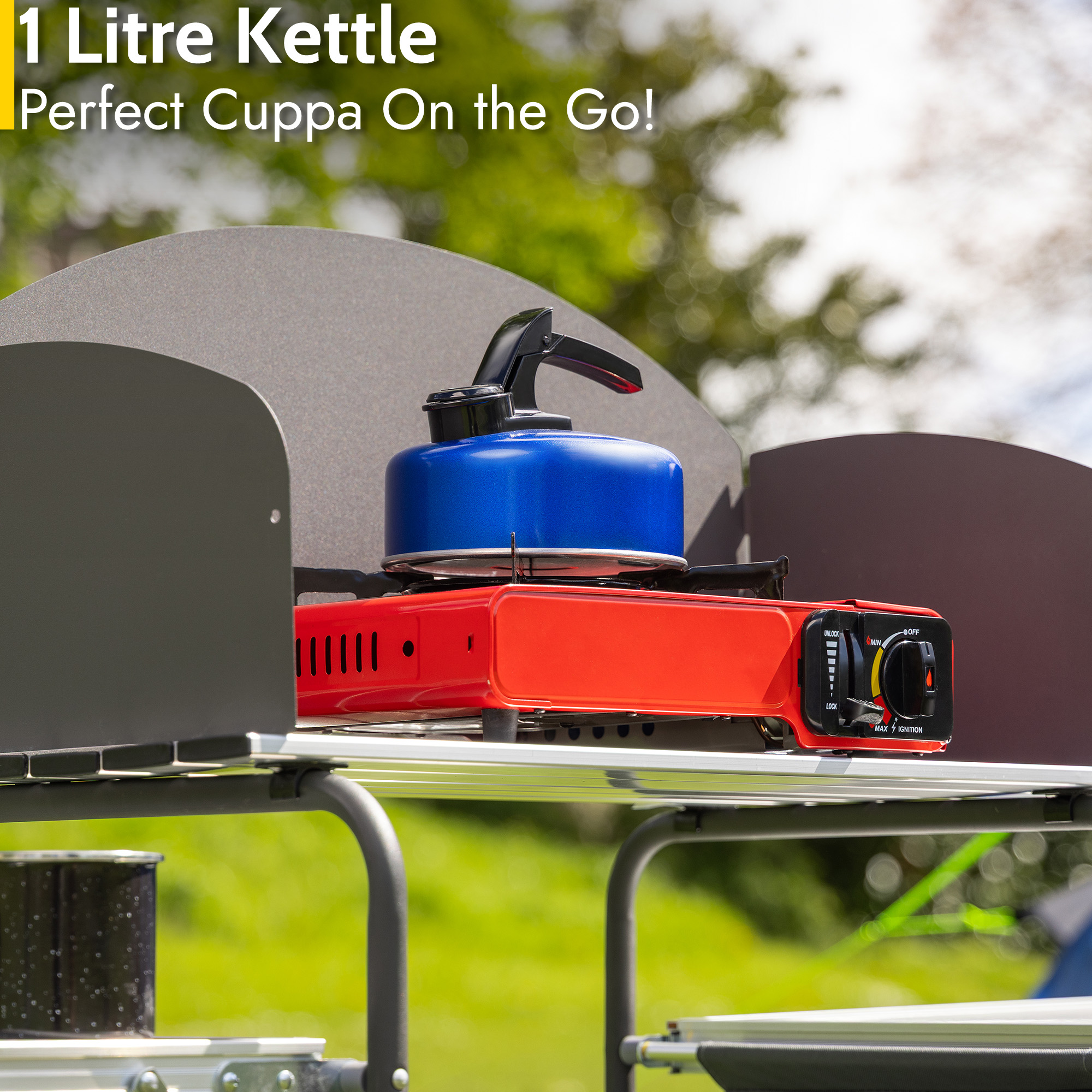 Whistling Kettle Stove Top Camping Travel Pot Lightweight Aluminium Fast Boil 1L - Picture 16 of 21