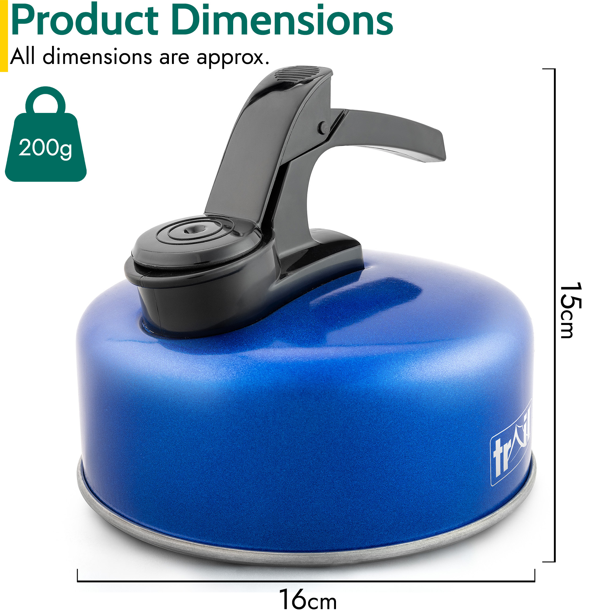 Whistling Kettle Stove Top Camping Travel Pot Lightweight Aluminium Fast Boil 1L - Picture 21 of 21