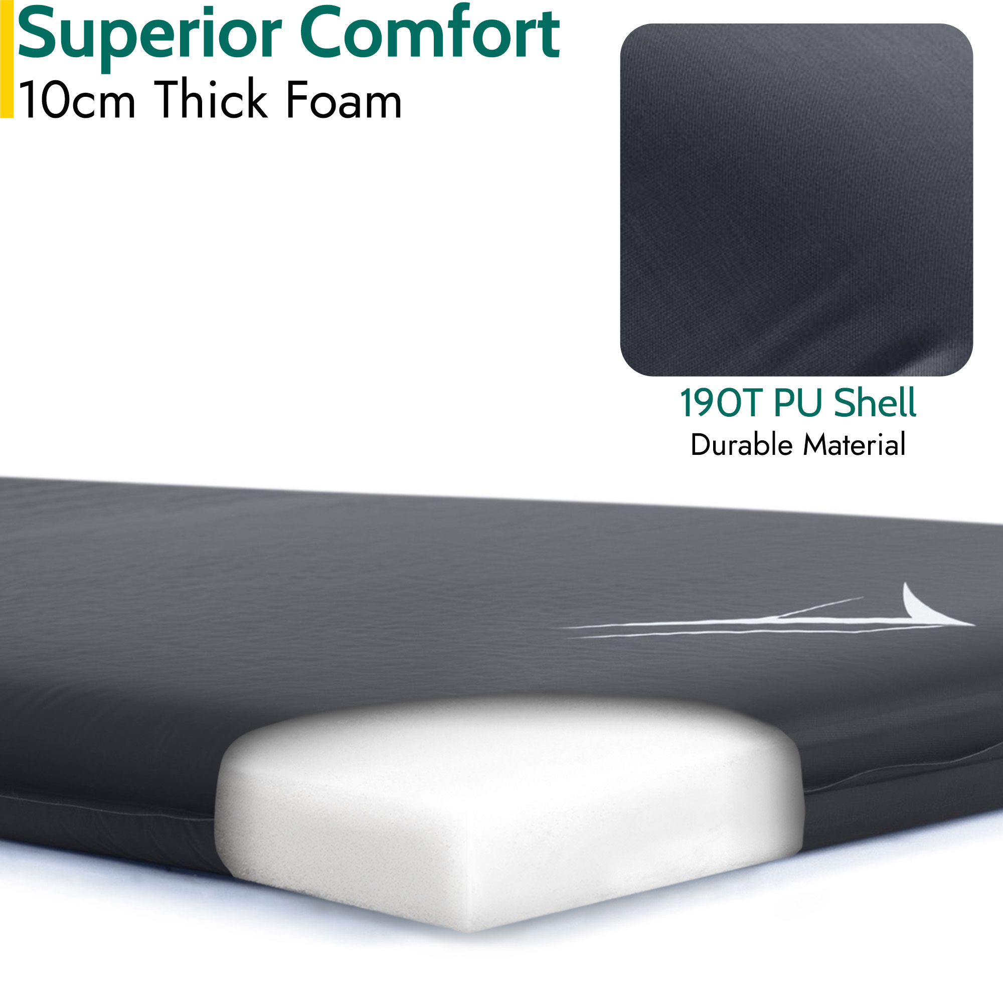Extra Wide Self Inflating Sleeping Mat Foam Camping Mattress 186cm x 65cm x 10cm - Picture 12 of 28