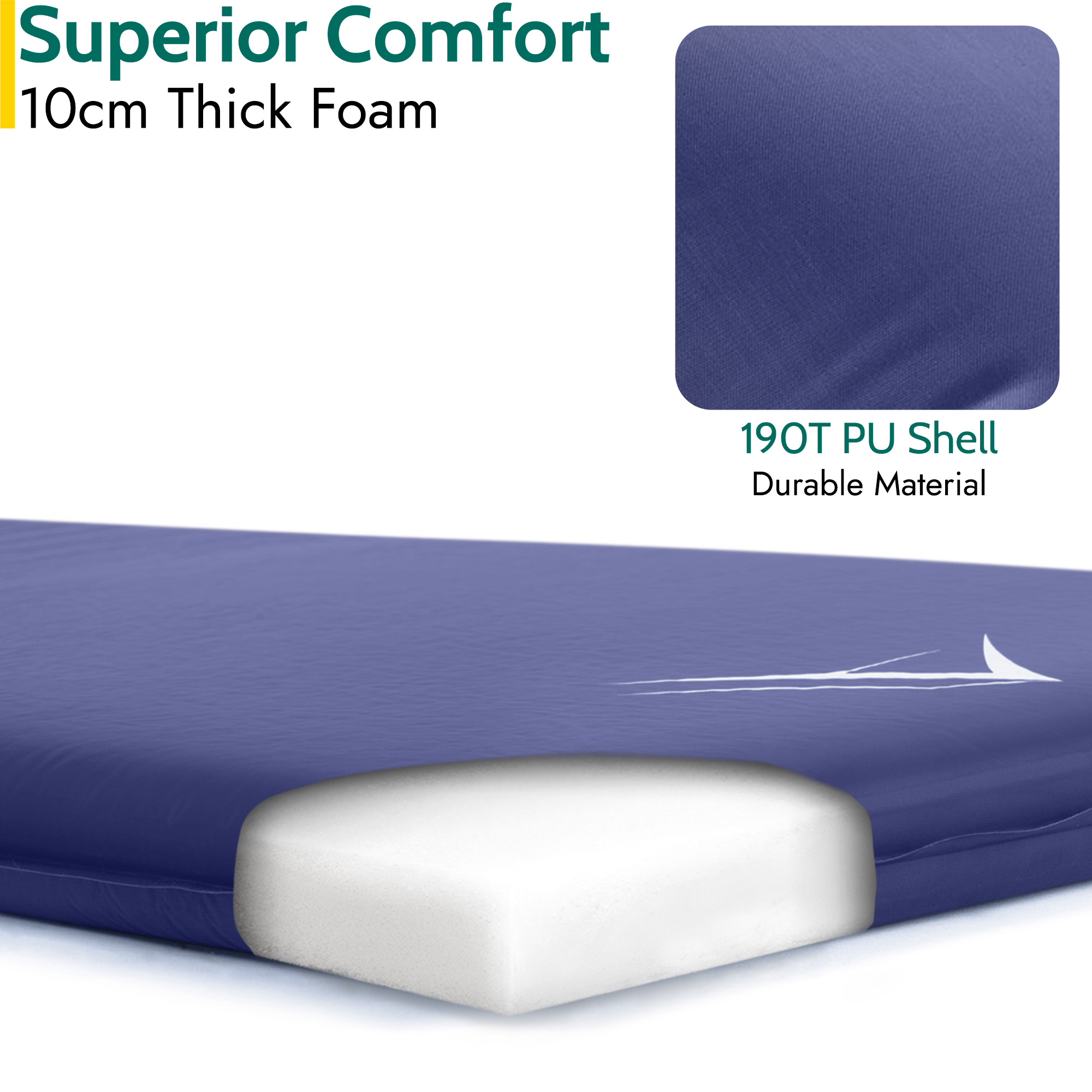 Extra Wide Self Inflating Sleeping Mat Foam Camping Mattress 186cm x 65cm x 10cm - Picture 20 of 28
