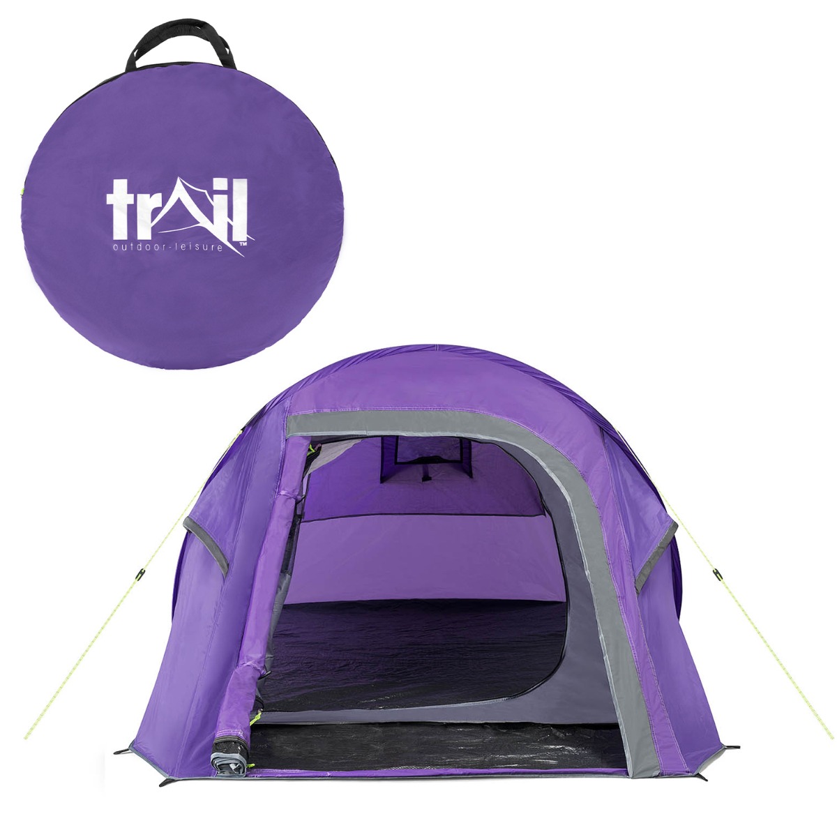 Pop Up Tent 2 Man Easy Quick Pitch With Porch Festival Camping 2000HH Trail